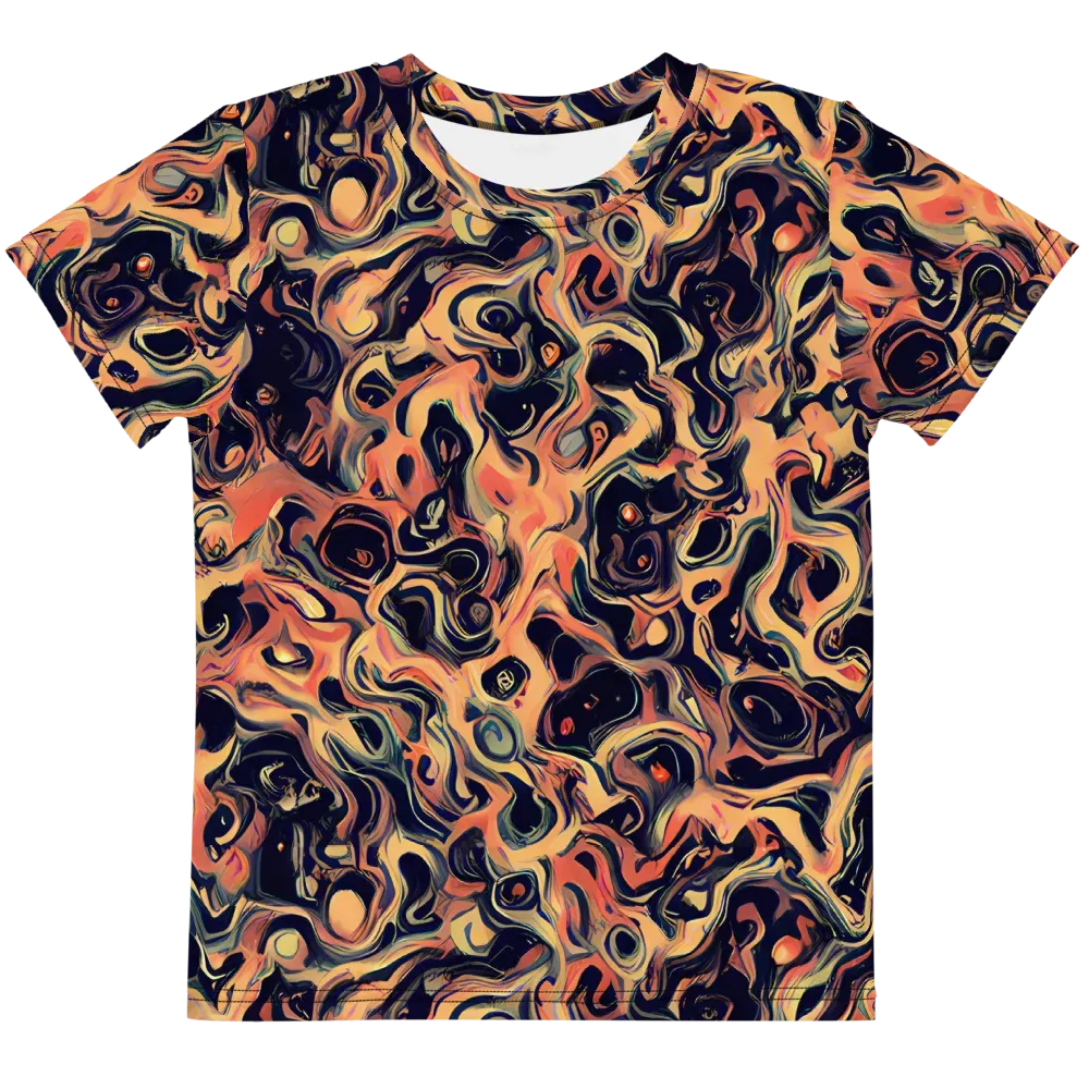 Navy Inferno on Kids Crew Neck T-Shirt — Front