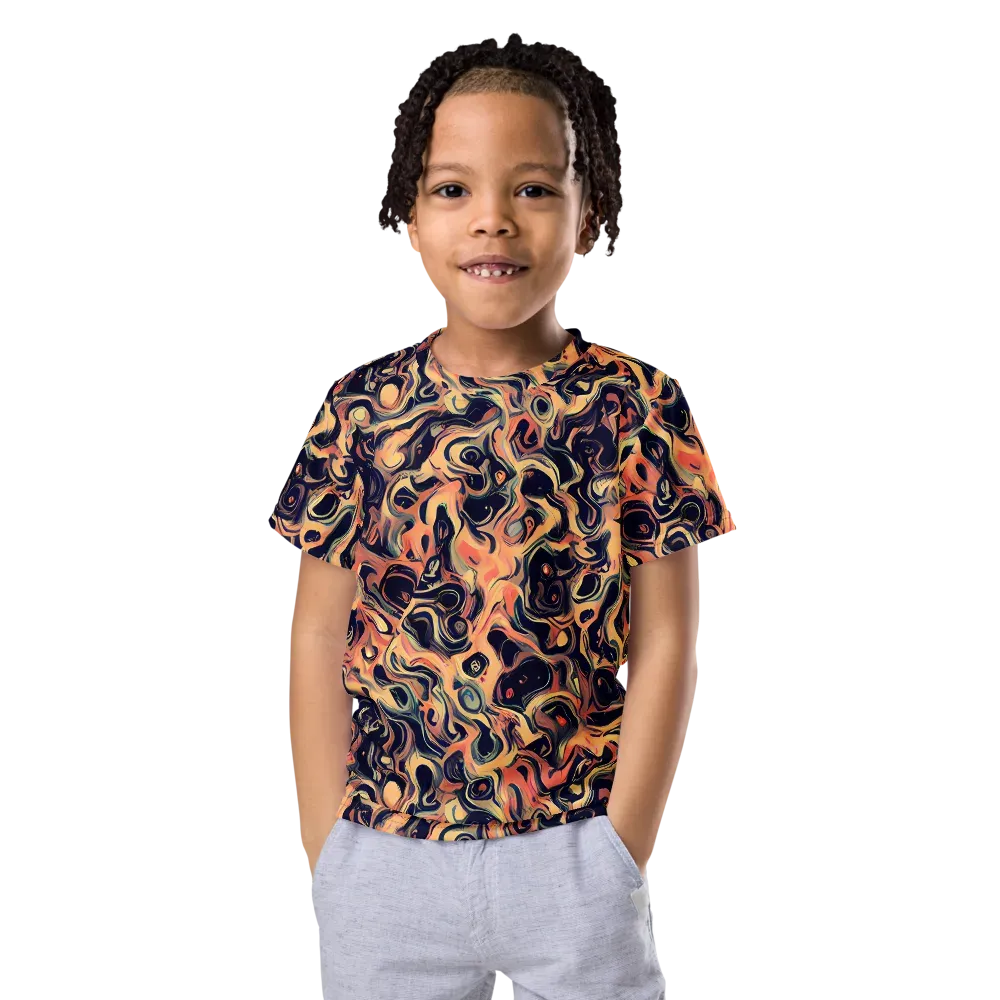 Navy Inferno on Kids Crew Neck T-Shirt — Front