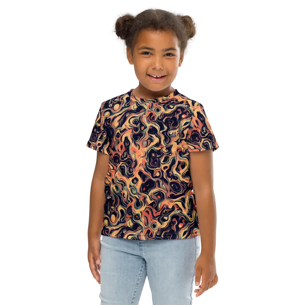 Navy Inferno on Kids Crew Neck T-Shirt — Front