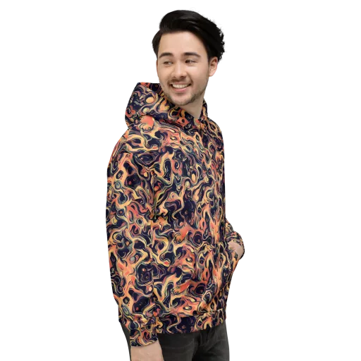 Navy Inferno on a Hoodie