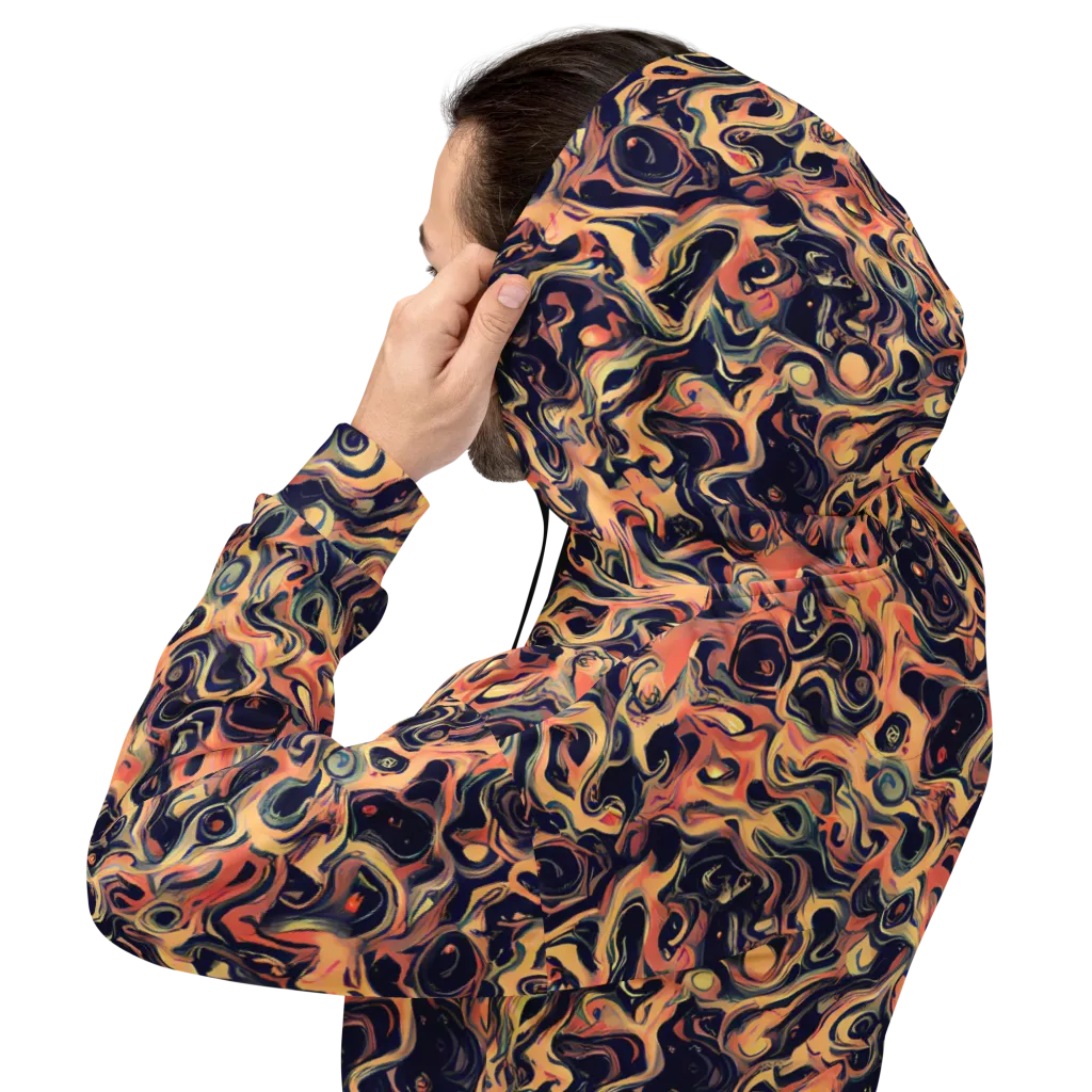 Navy Inferno on Hoodie — Back