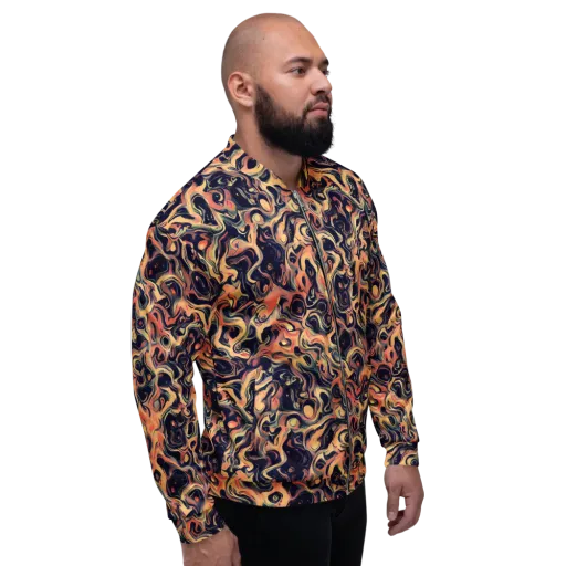 Navy Inferno on a Bomber Jacket