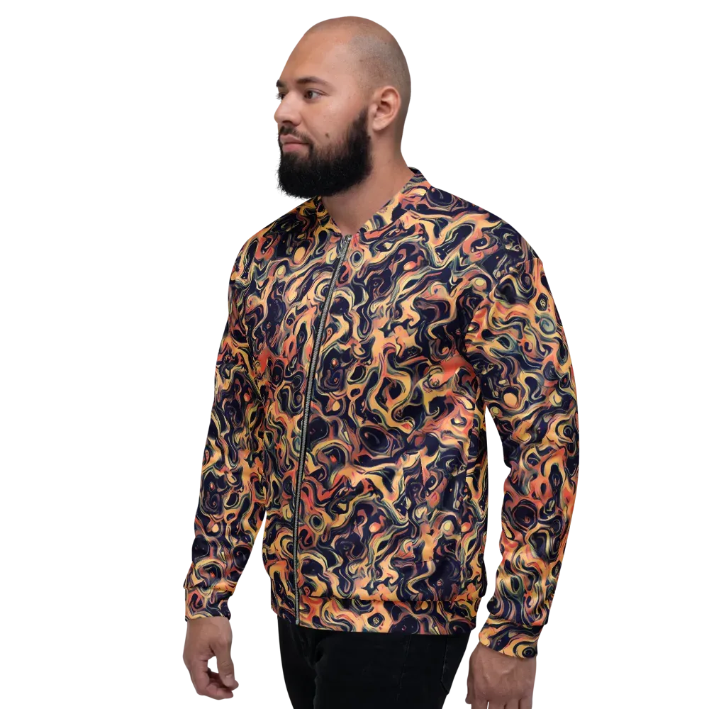 Navy Inferno on Bomber Jacket — Left