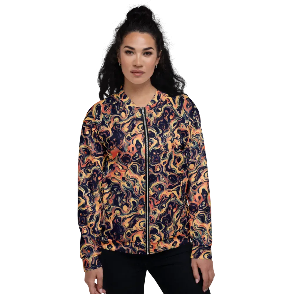 Navy Inferno on Bomber Jacket — Front