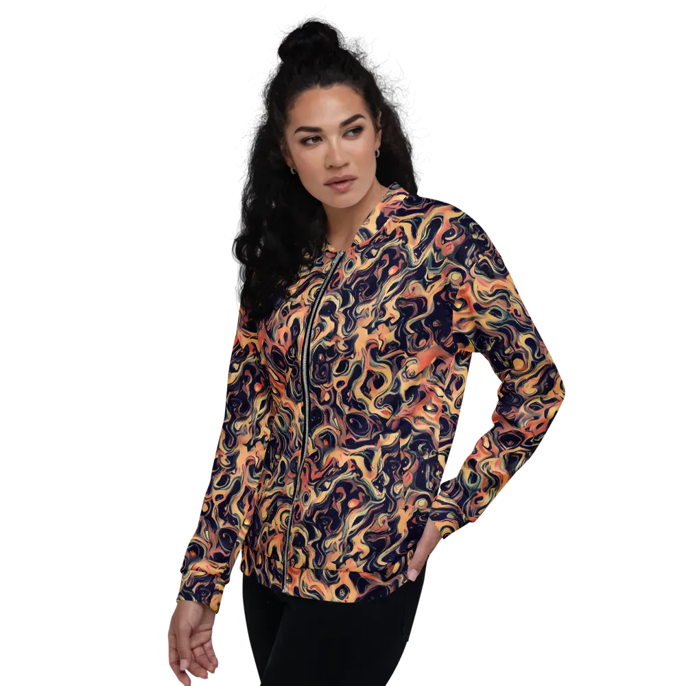 Navy Inferno on Bomber Jacket — Left