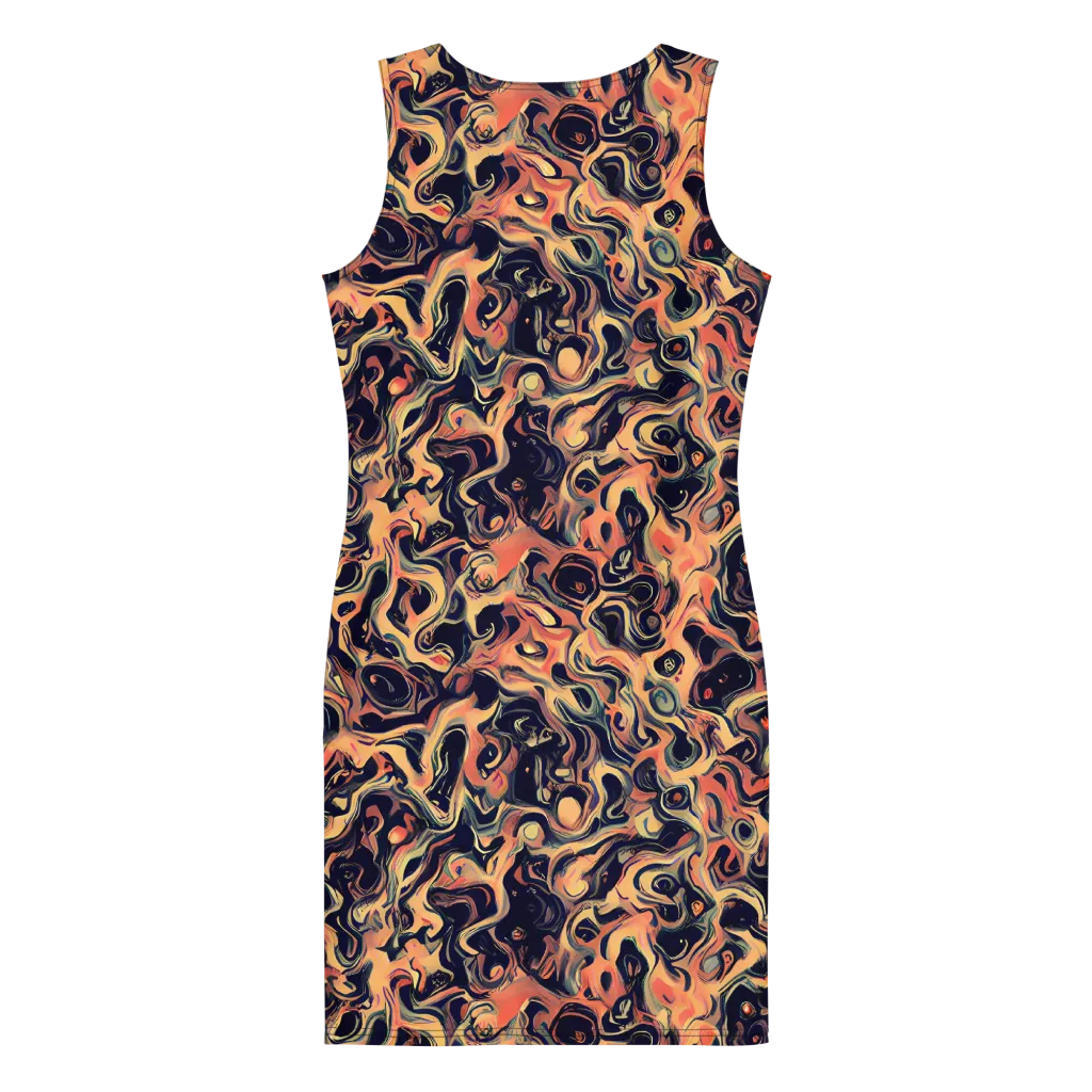 Navy Inferno on Bodycon Dress — Back
