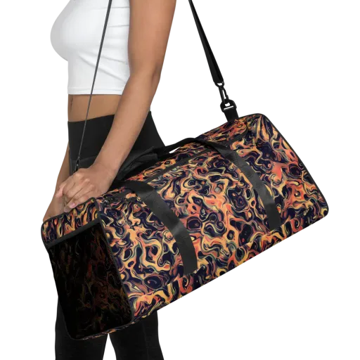 Navy Inferno on a Duffle Bag