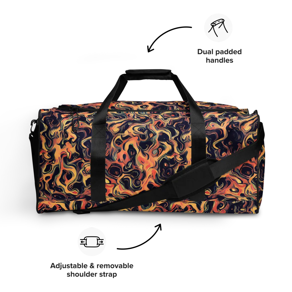 Navy Inferno on Duffle Bag — Front