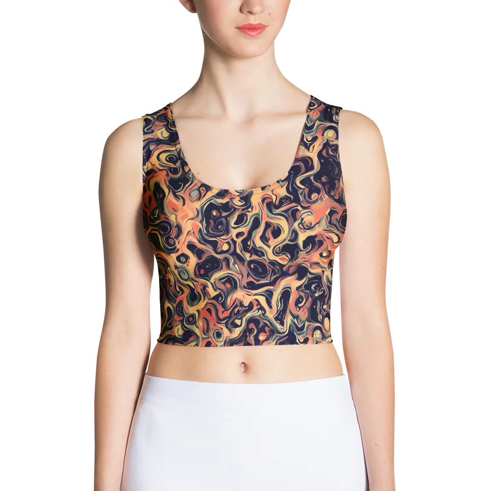 Navy Inferno on Crop Top — Front