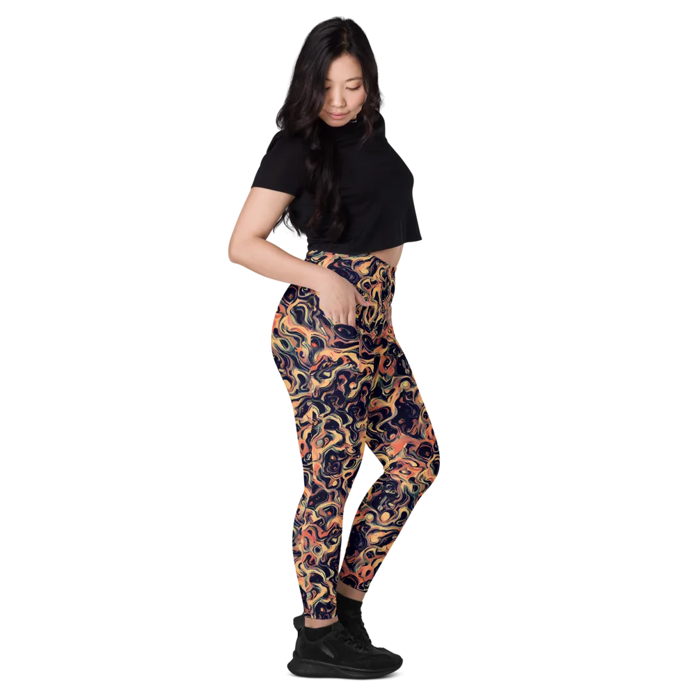 Navy Inferno on Leggings with Pockets — Right