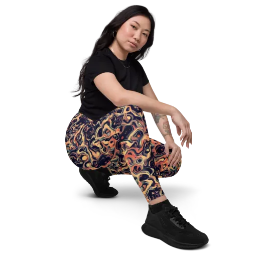 Navy Inferno on a Leggings with Pockets