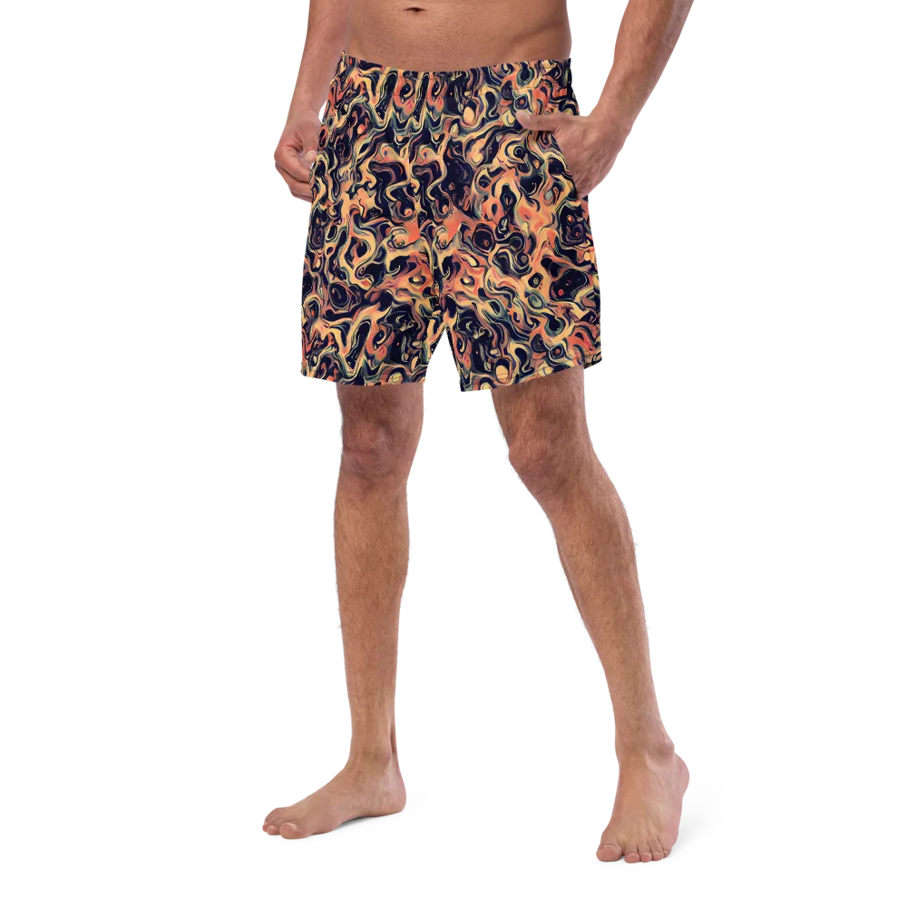 Navy Inferno on Swim Trunks — Left Front