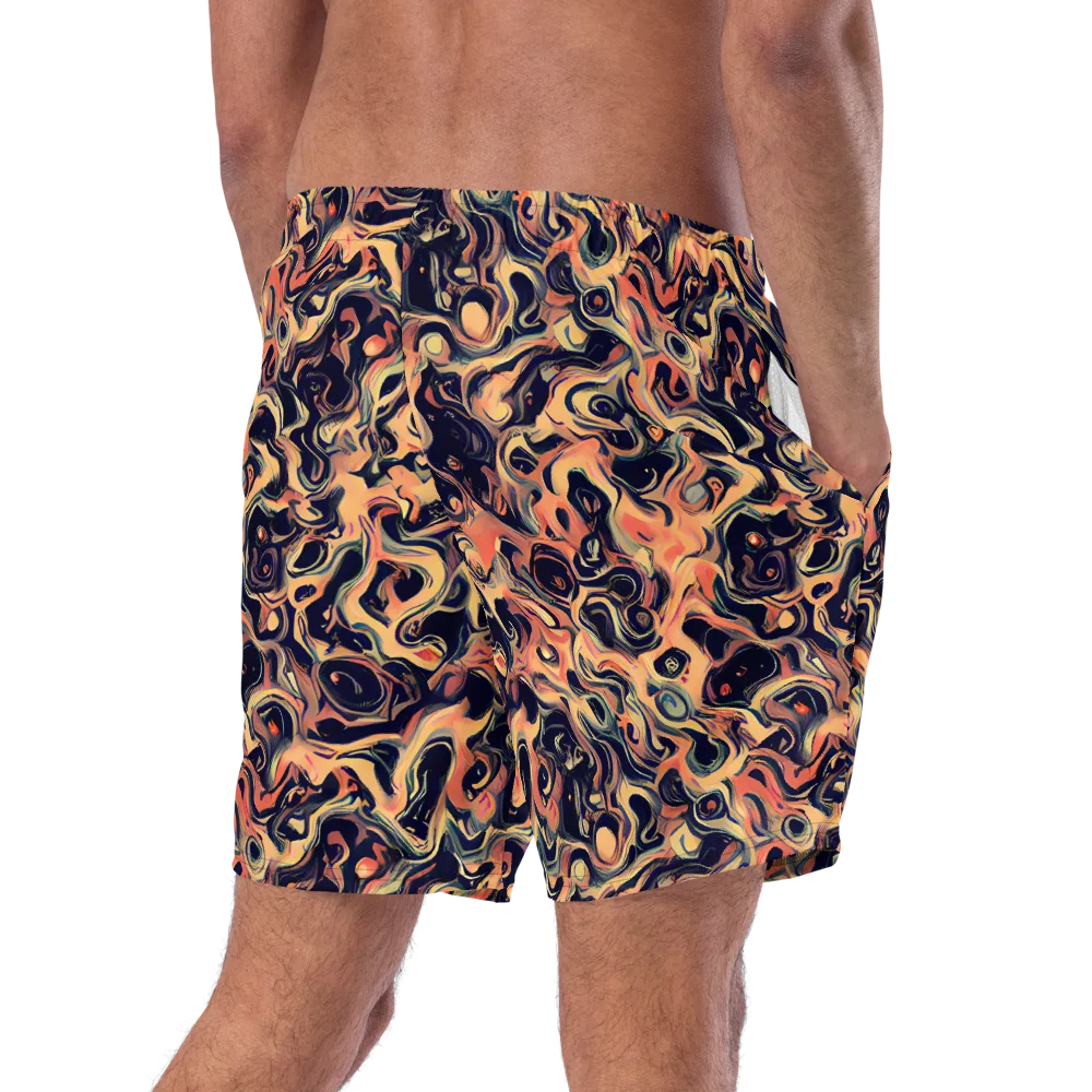 Navy Inferno on Swim Trunks — Right Back