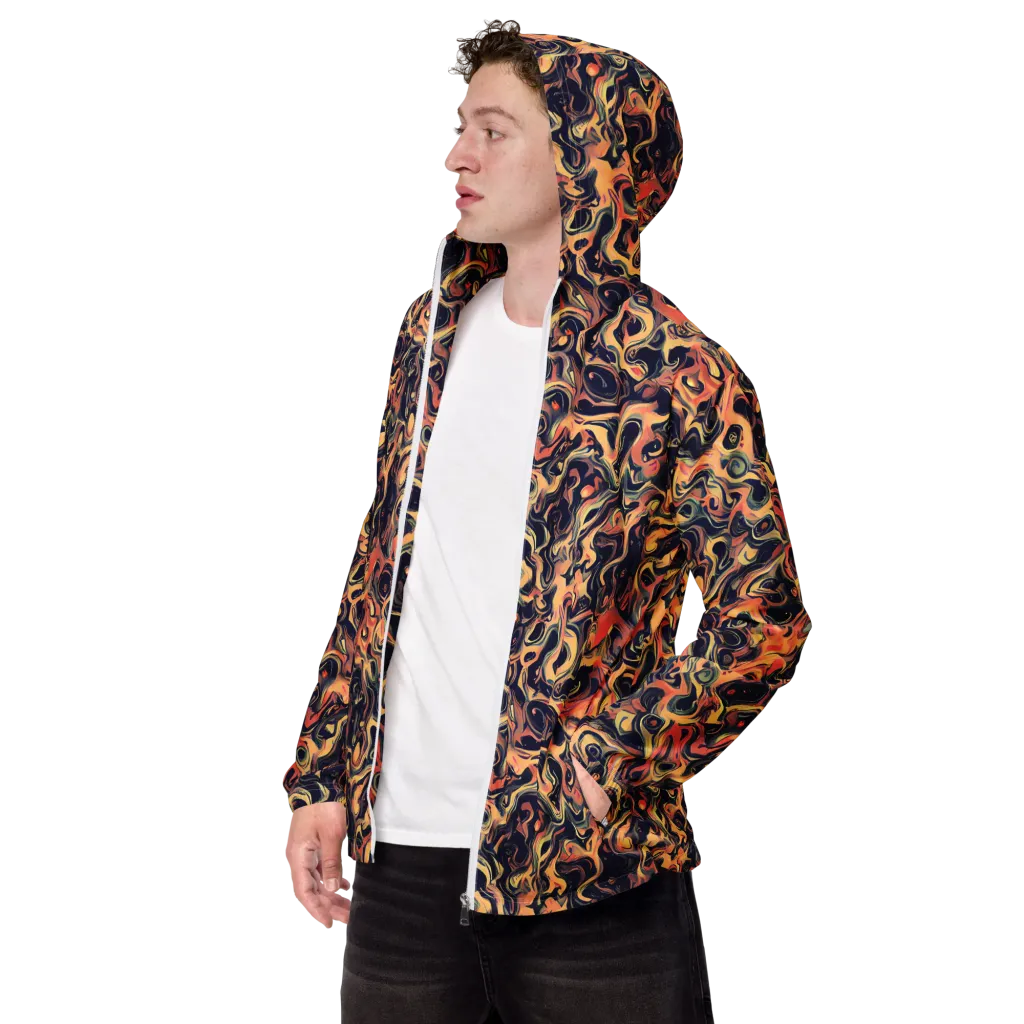 Navy Inferno on Men's Windbreaker — Left Front