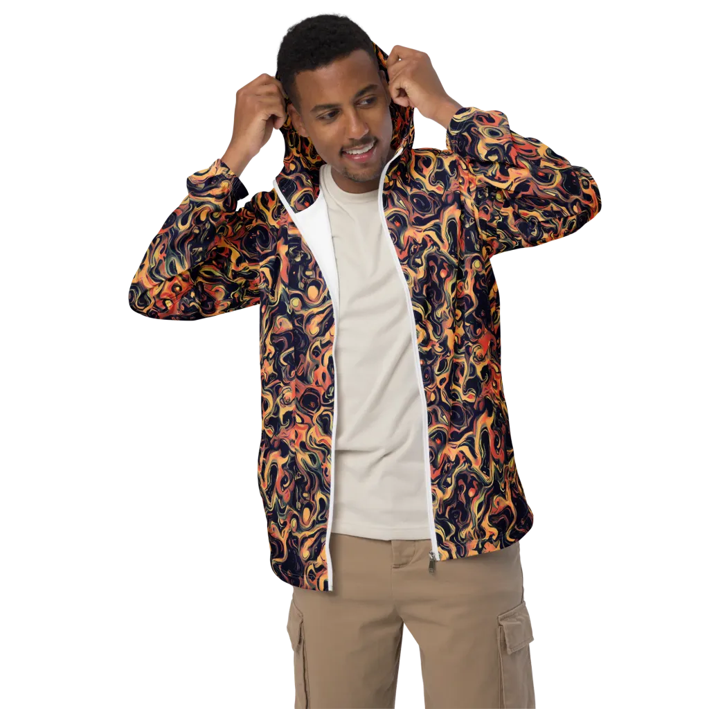 Navy Inferno on Men's Windbreaker — Front