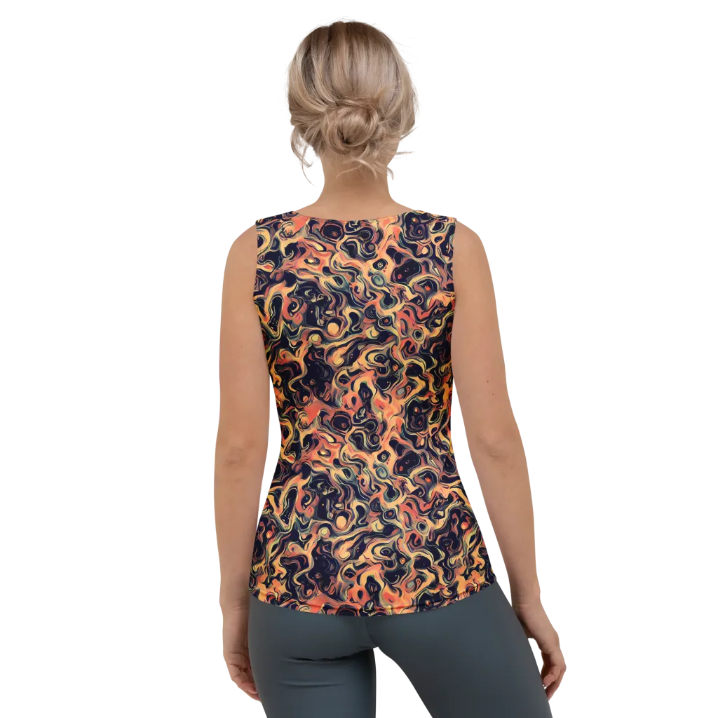 Navy Inferno on Women's Tank Top — Back
