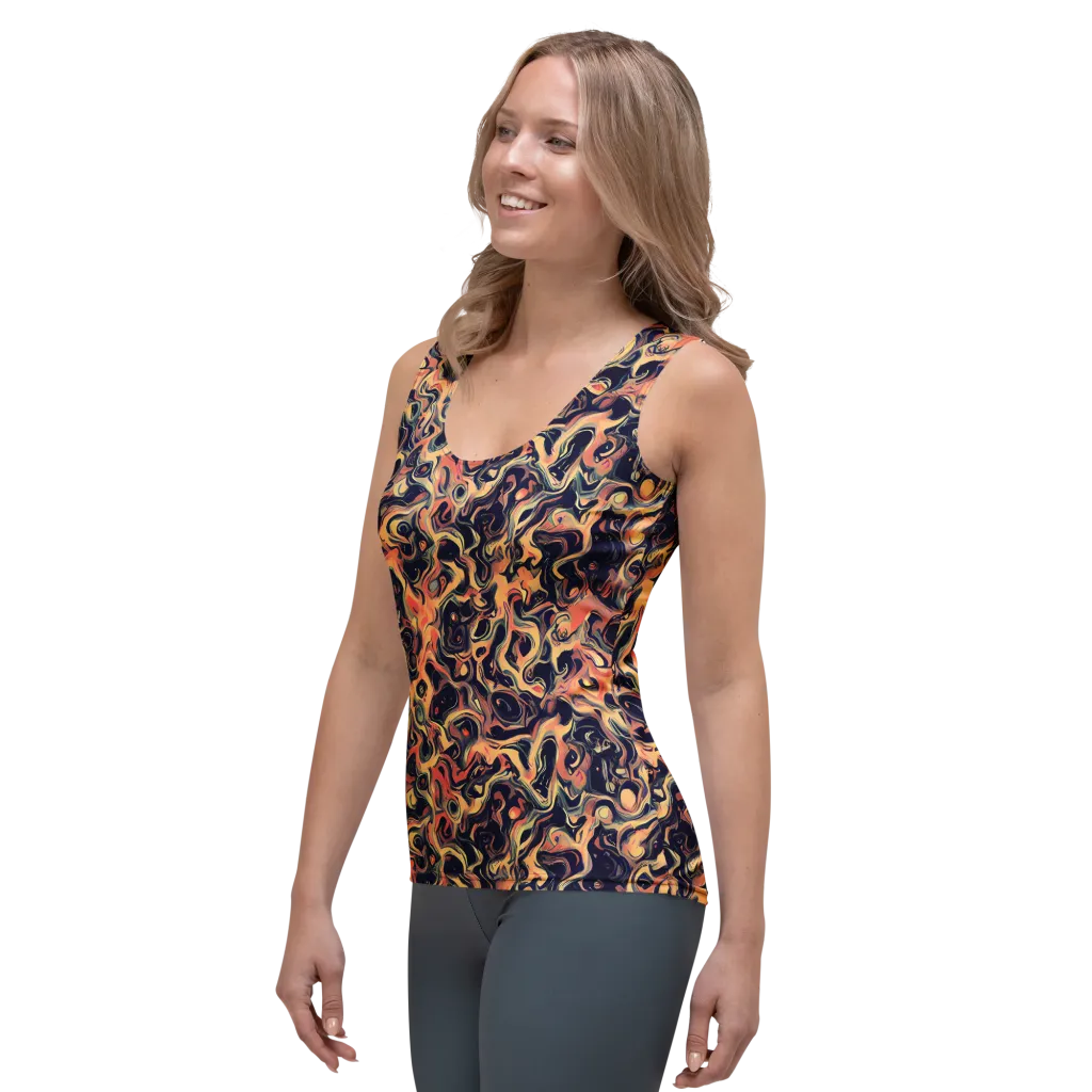 Navy Inferno on Women's Tank Top — Left Front