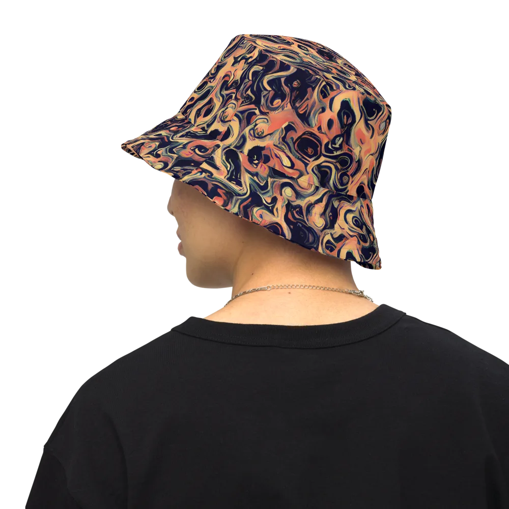 Navy Inferno on Reversible Bucket Hat — Back Inside