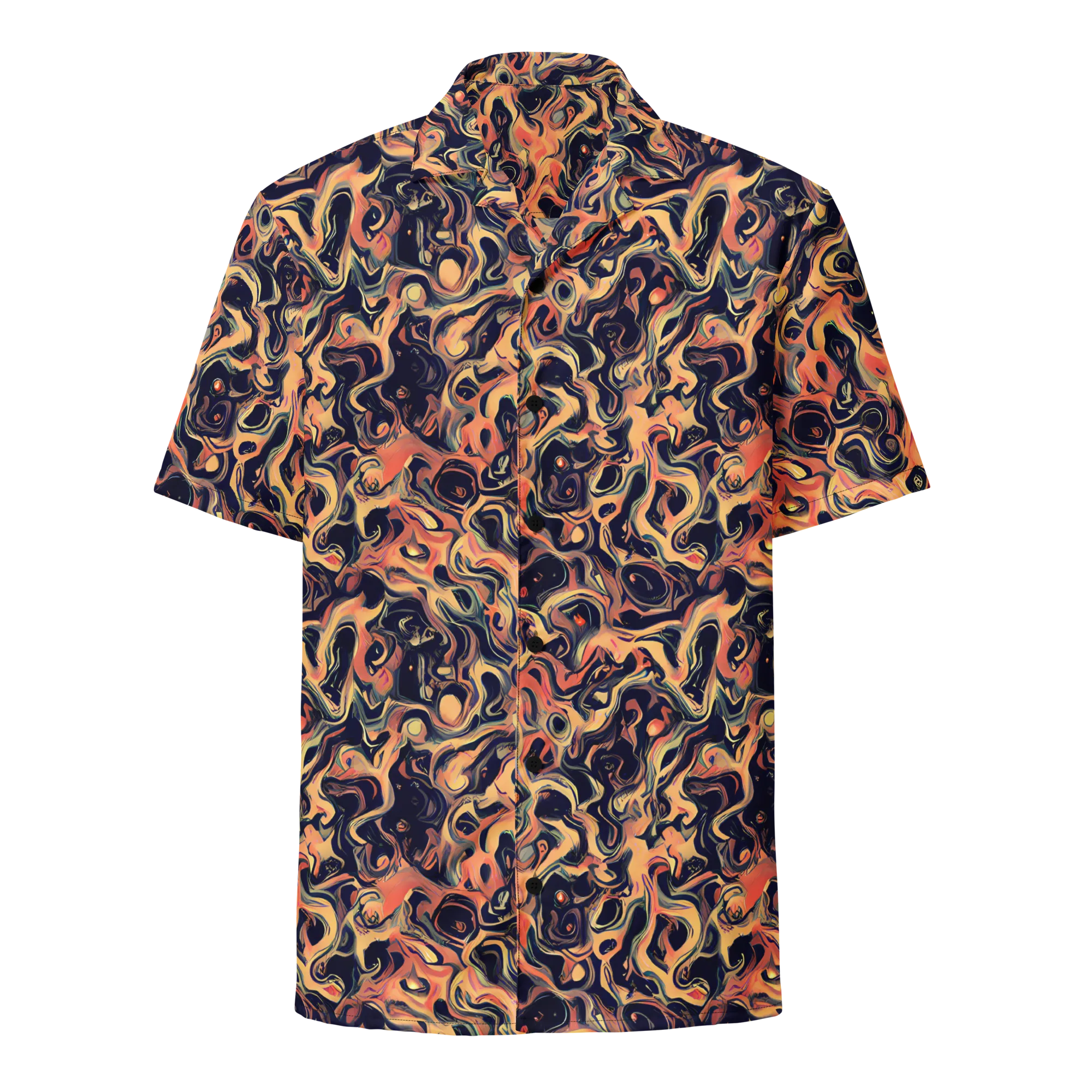 Navy Inferno on Button Shirt — Front