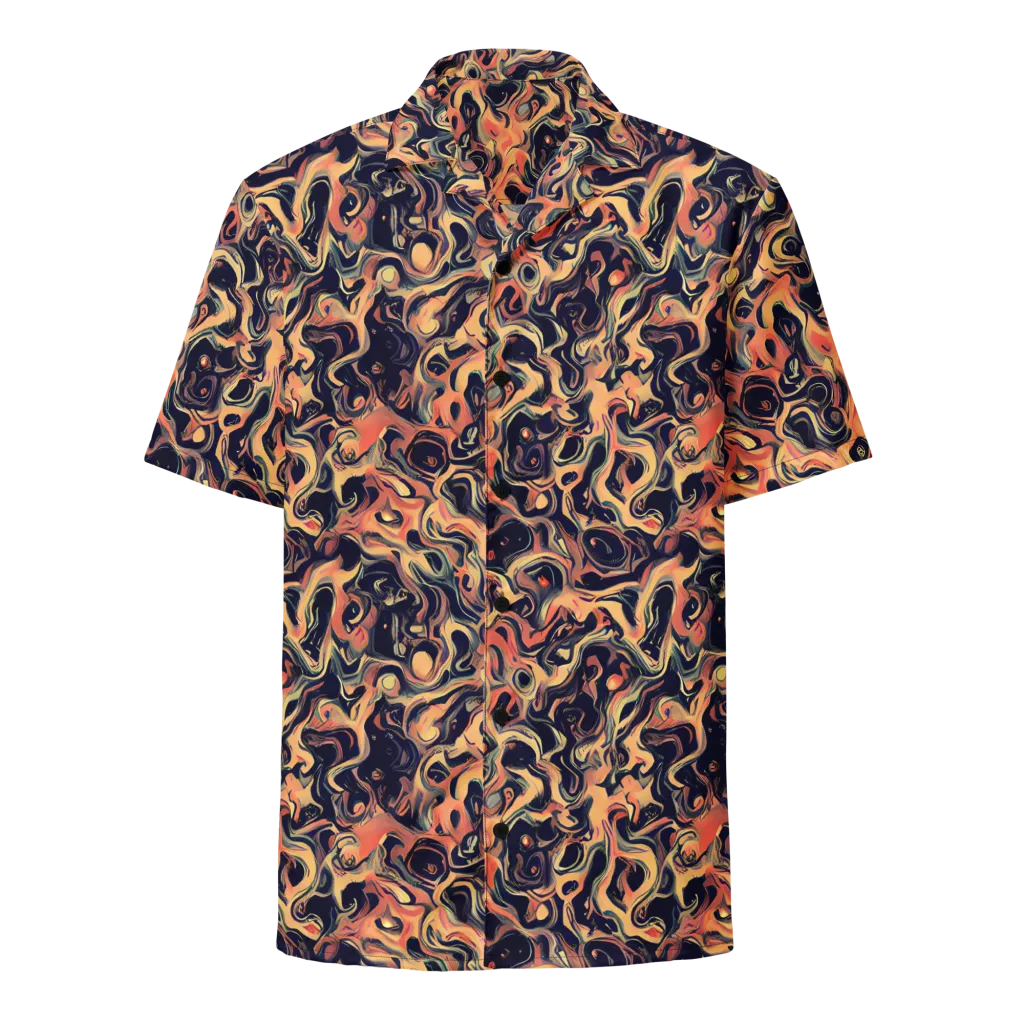 Navy Inferno on Button Shirt — Front