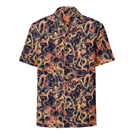 Navy Inferno on a Button Shirt