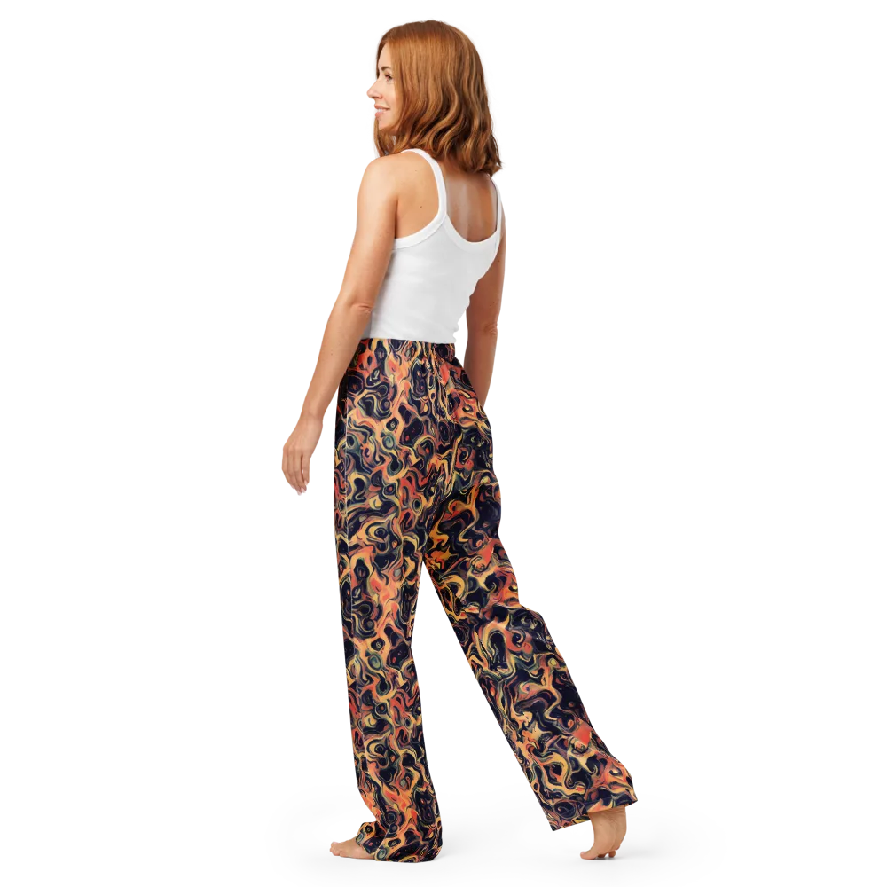 Navy Inferno on Women's Pajama Pants — Back