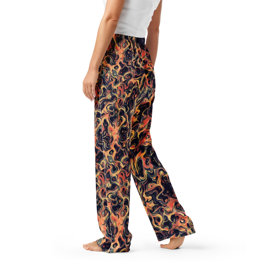 Navy Inferno on Women's Pajama Pants — Left