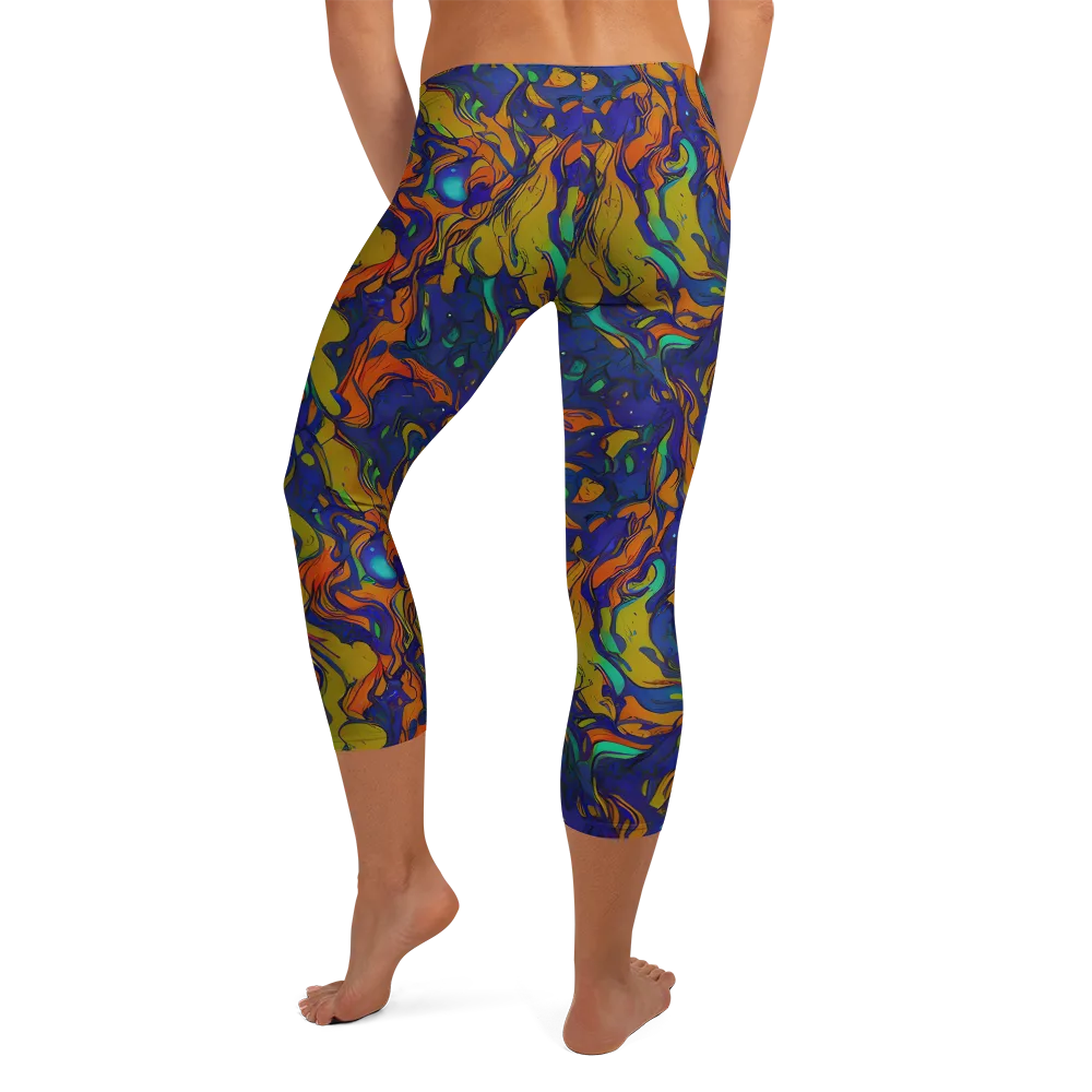 Tangerine Voltage on Capri Leggings — Back