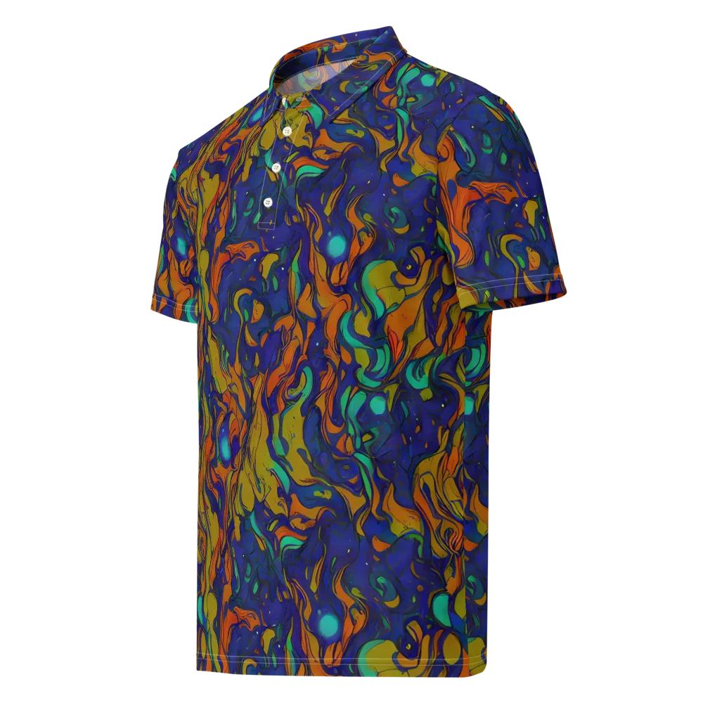 Tangerine Voltage on Men's Slim Fit Polo Shirt — Left Front