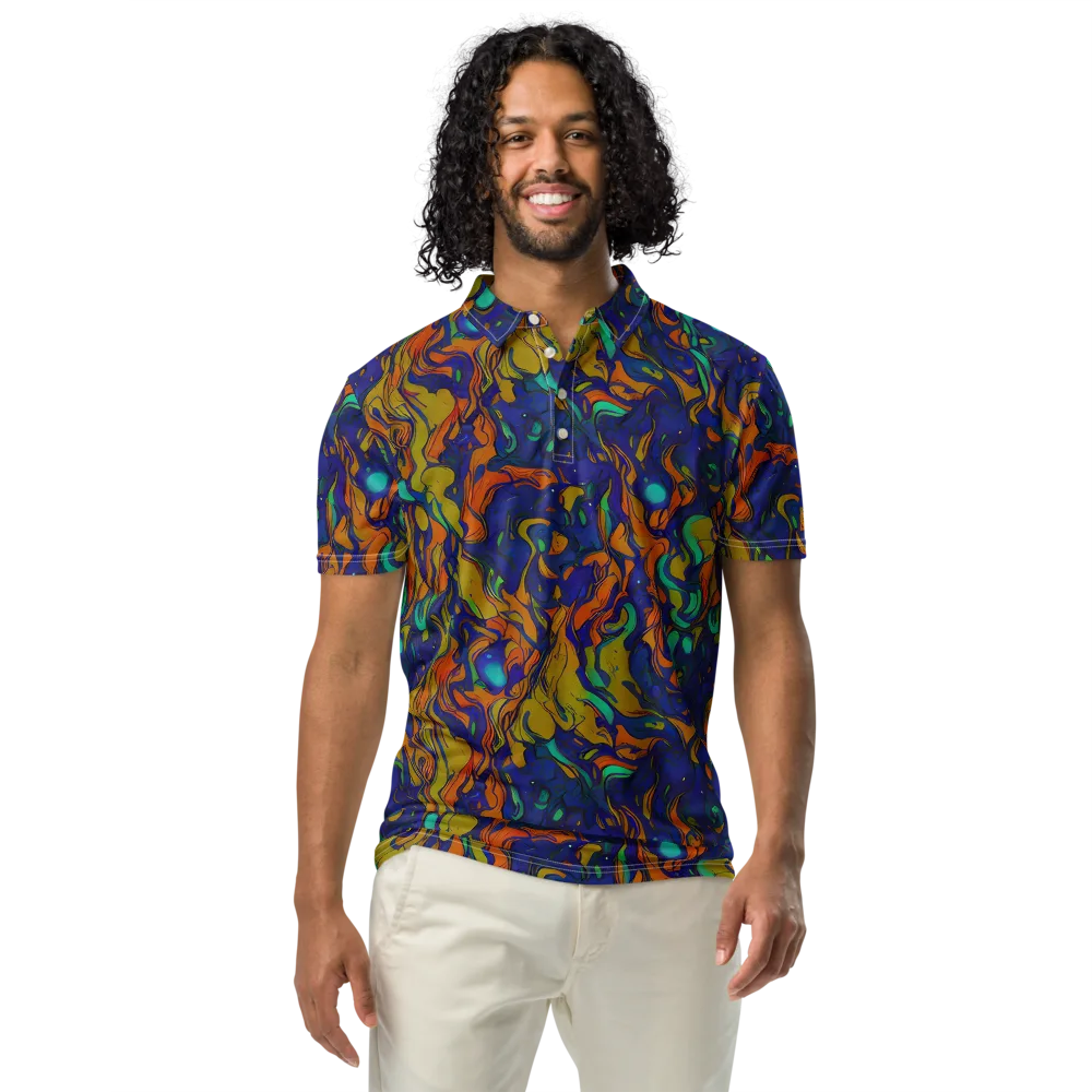 Tangerine Voltage on Men's Slim Fit Polo Shirt — Front