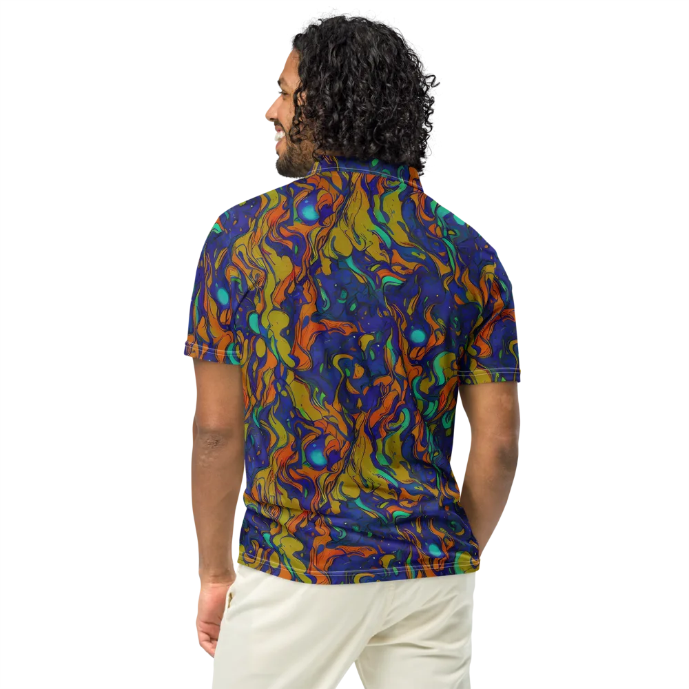 Tangerine Voltage on Men's Slim Fit Polo Shirt — Back