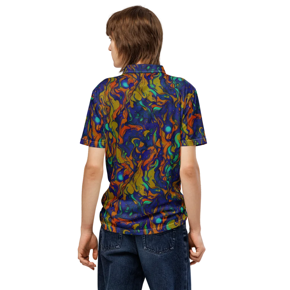 Tangerine Voltage on Men's Slim Fit Polo Shirt — Back
