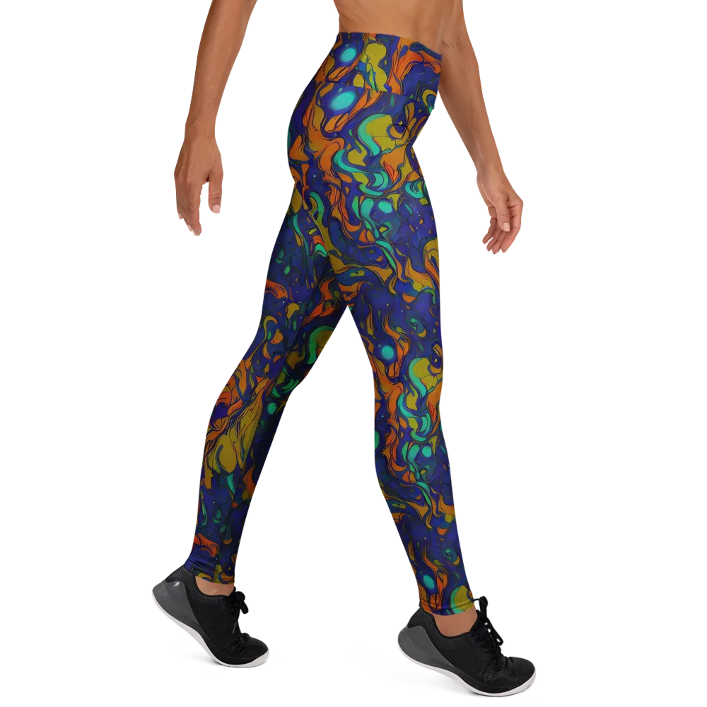 Tangerine Voltage on Yoga Leggings — Right