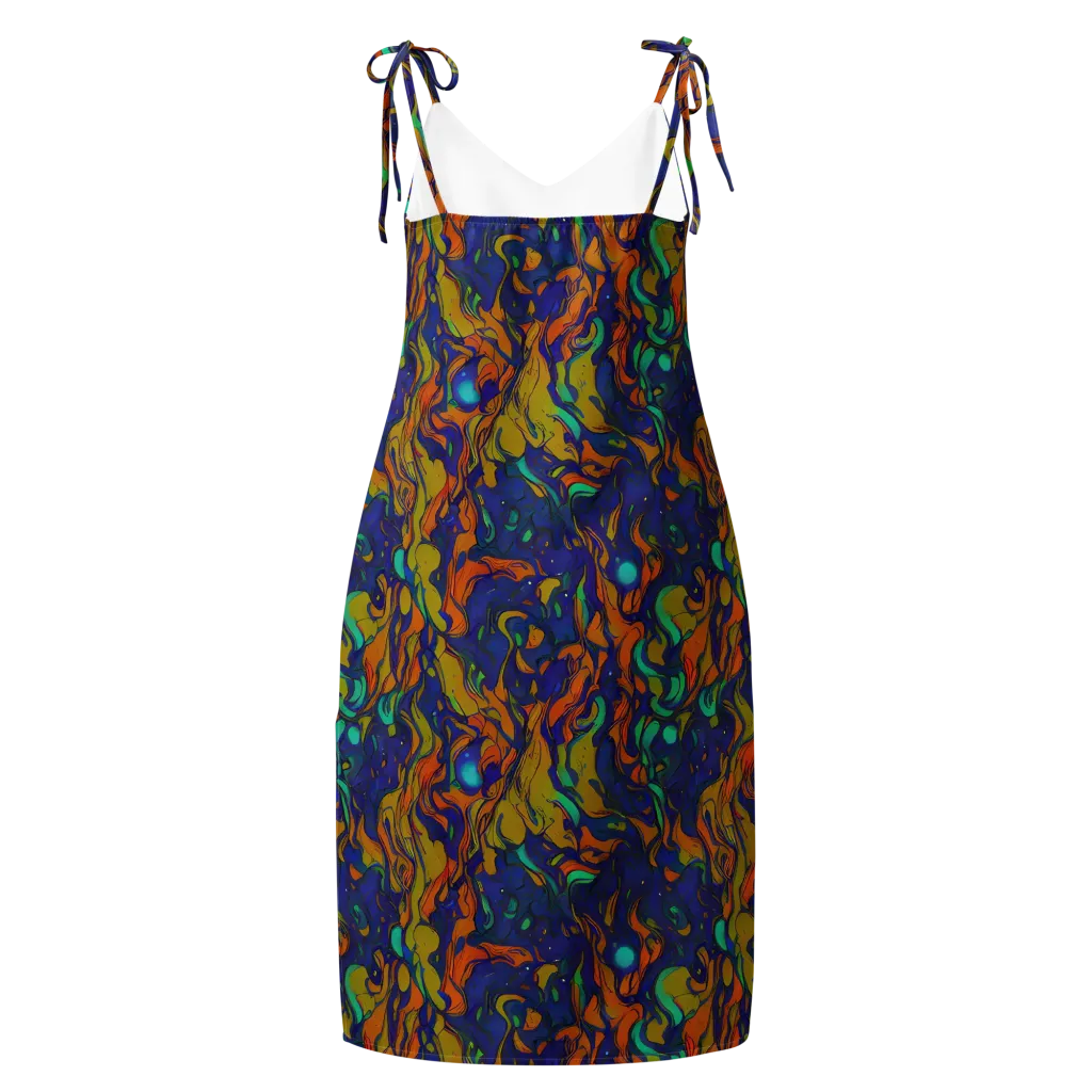 Tangerine Voltage on Slip Dress — Back