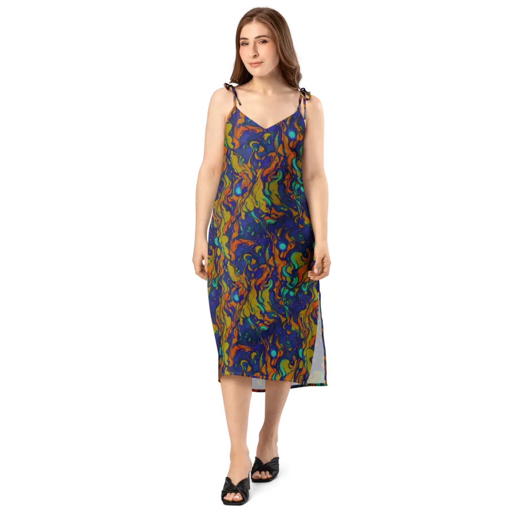 Tangerine Voltage on Slip Dress — Front