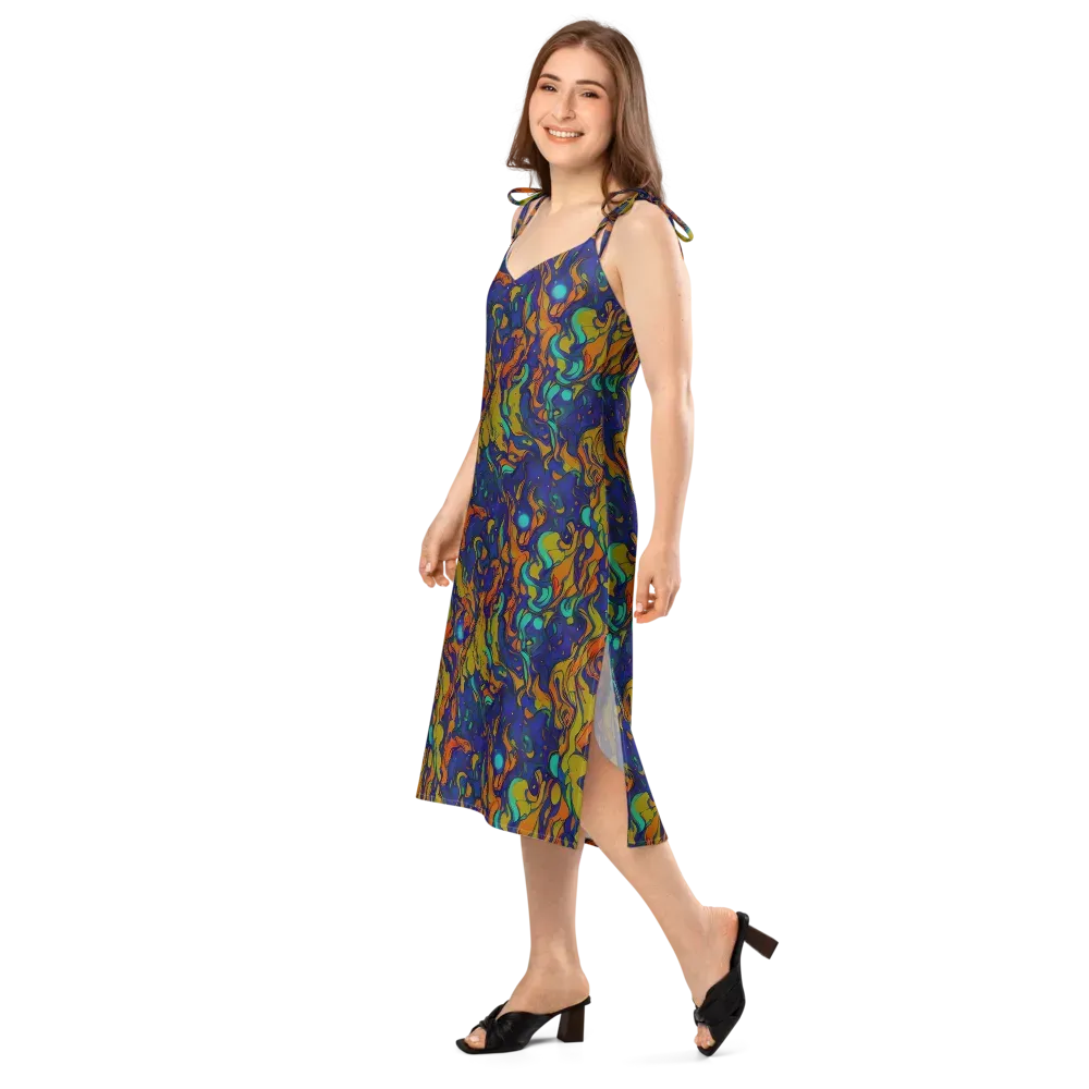Tangerine Voltage on Slip Dress — Left Front