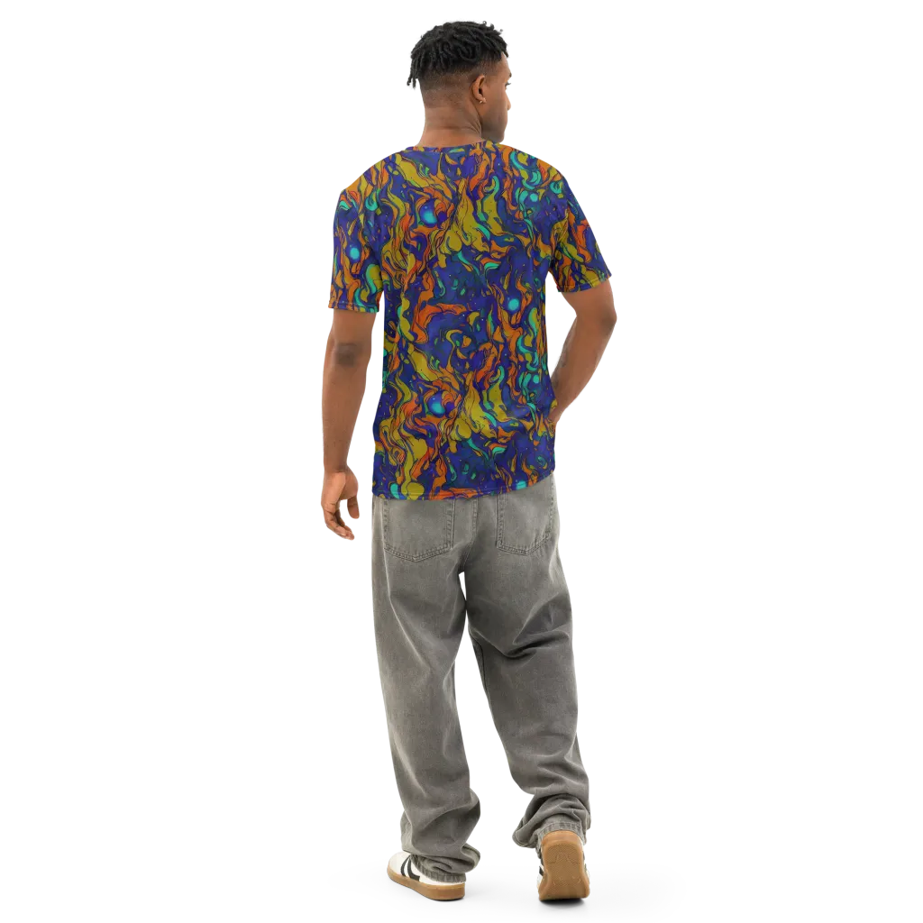 Tangerine Voltage on Men's Cotton Crew Neck T-Shirt — Back