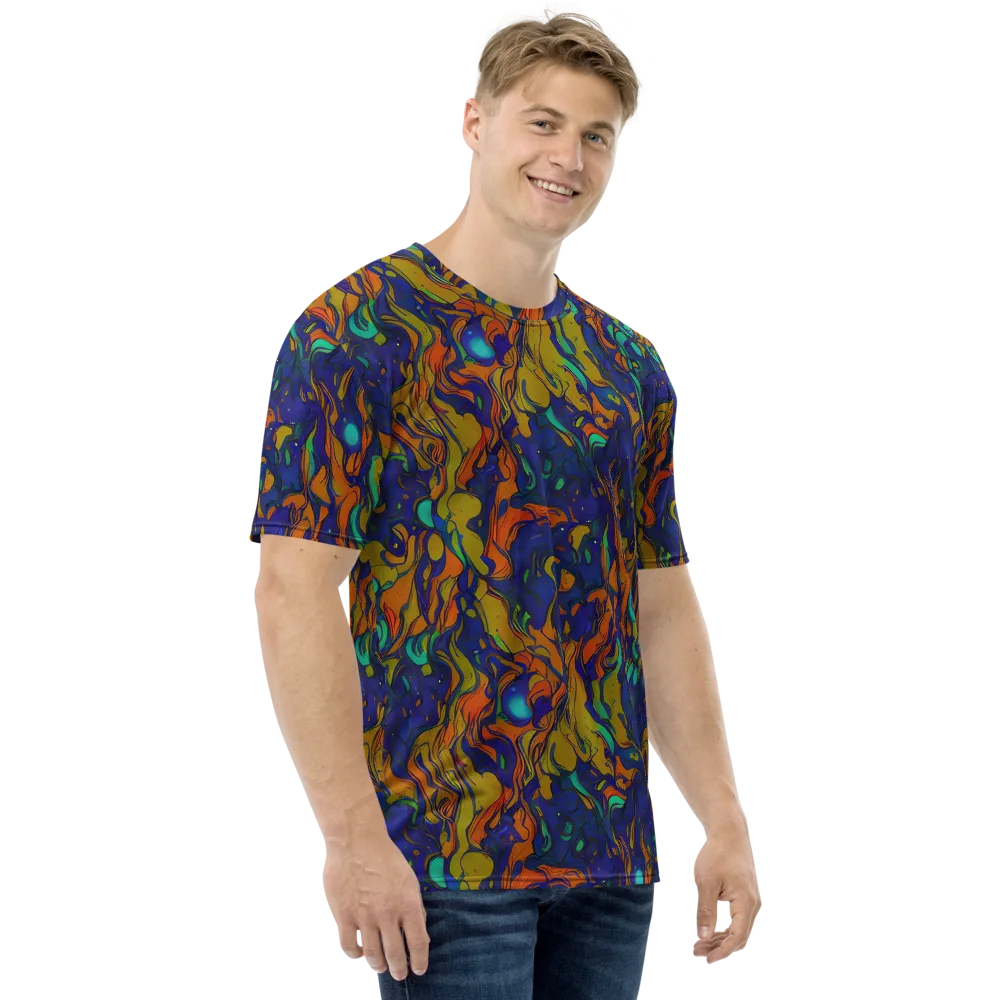 Tangerine Voltage on Men's Crew Neck T-Shirt — Right