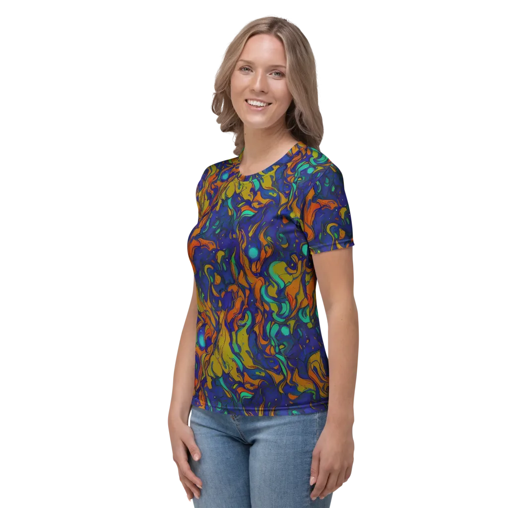 Tangerine Voltage on Women's Crew Neck T-Shirt — Left