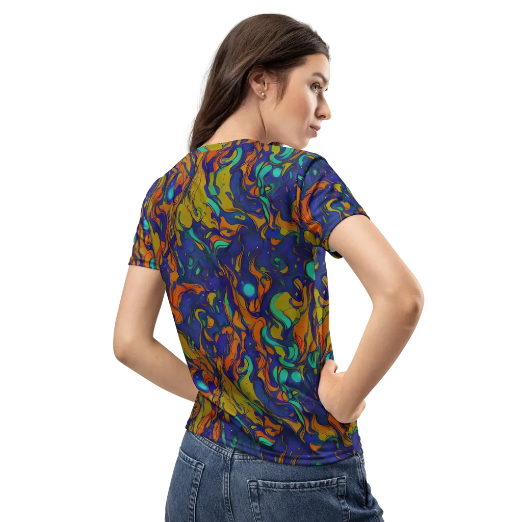 Tangerine Voltage on Women's Crew Neck T-Shirt — Back