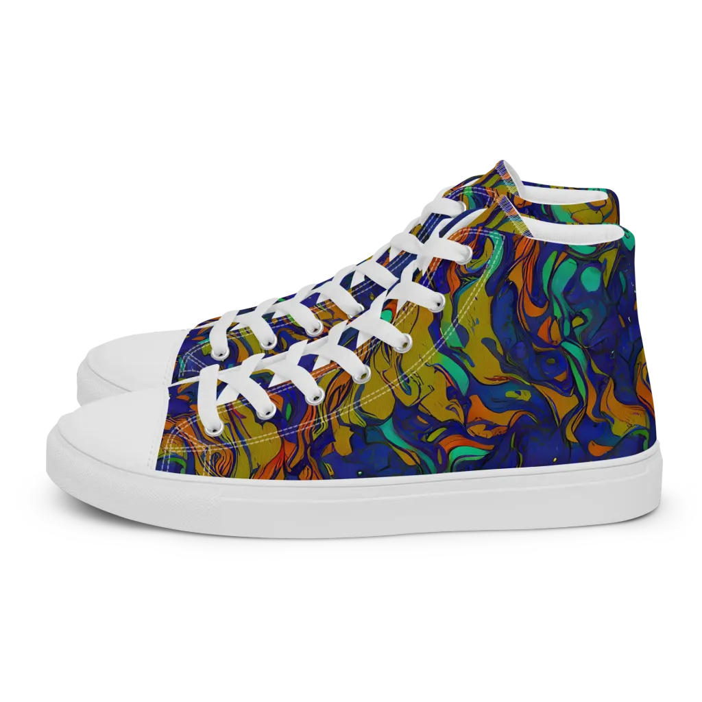 Tangerine Voltage on Women's High Top Canvas Shoes — Left