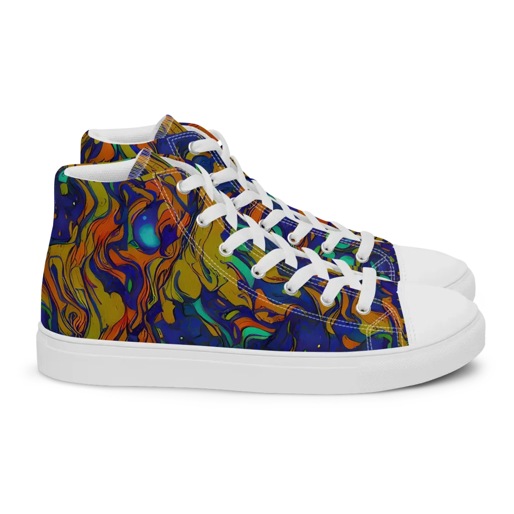Tangerine Voltage on Women's High Top Canvas Shoes — Right