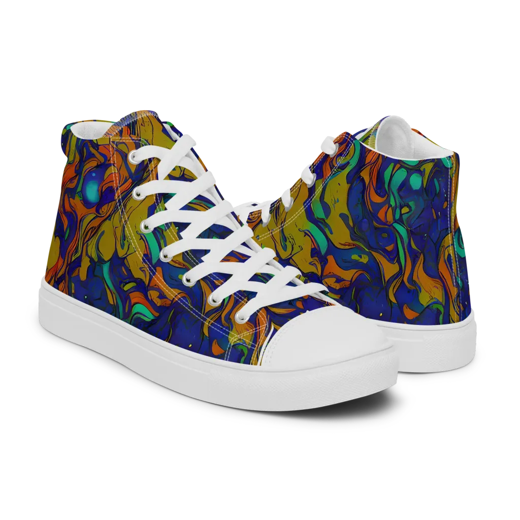 Tangerine Voltage on Women's High Top Canvas Shoes — Right