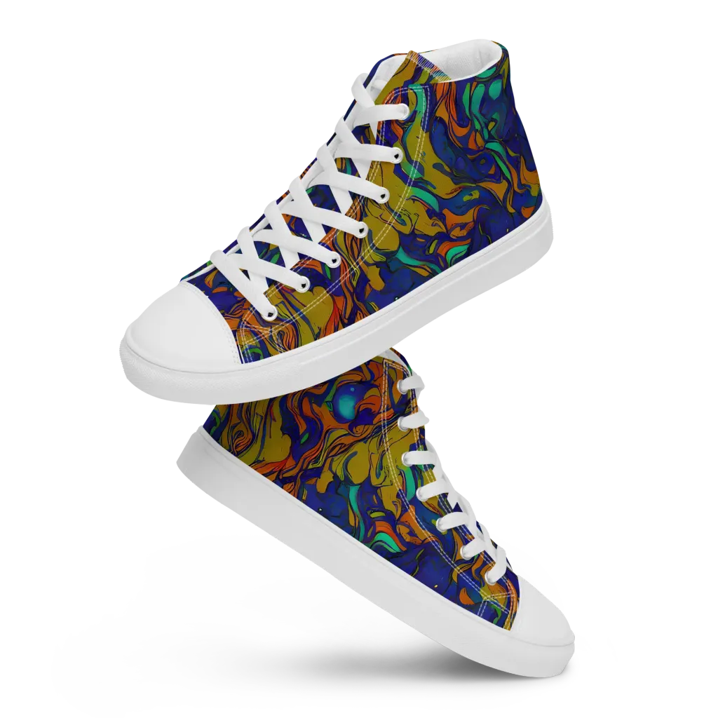 Tangerine Voltage on Women's High Top Canvas Shoes — Front