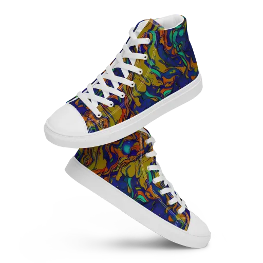 Tangerine Voltage on a Women's High Top Canvas Shoes