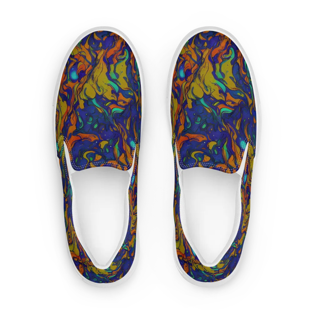 Tangerine Voltage on Men's Slip-On Canvas Shoes — Front