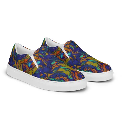 Tangerine Voltage on a Men's Slip-On Canvas Shoes