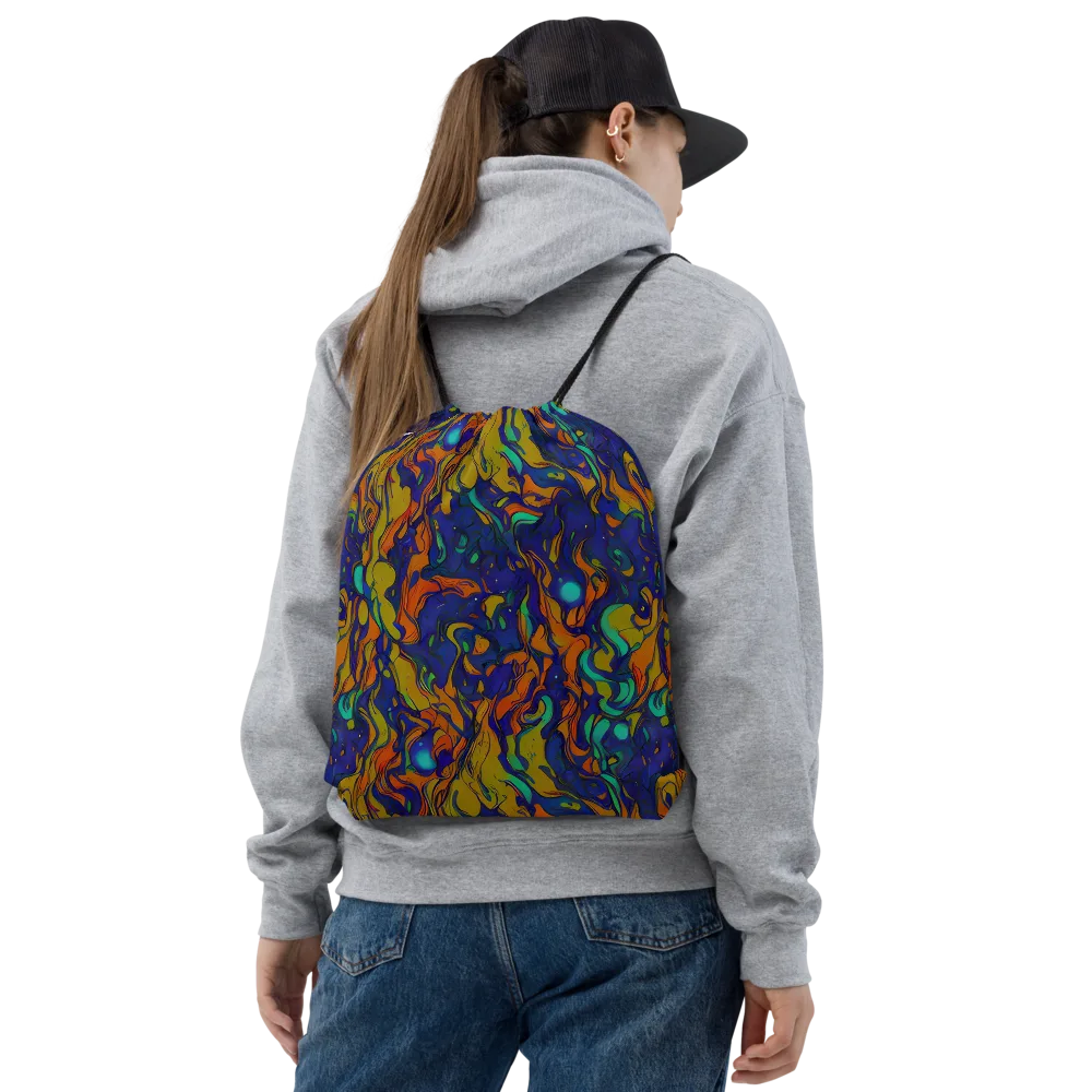 Tangerine Voltage on Drawstring Bag — Front