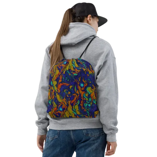 Tangerine Voltage on a Drawstring Bag