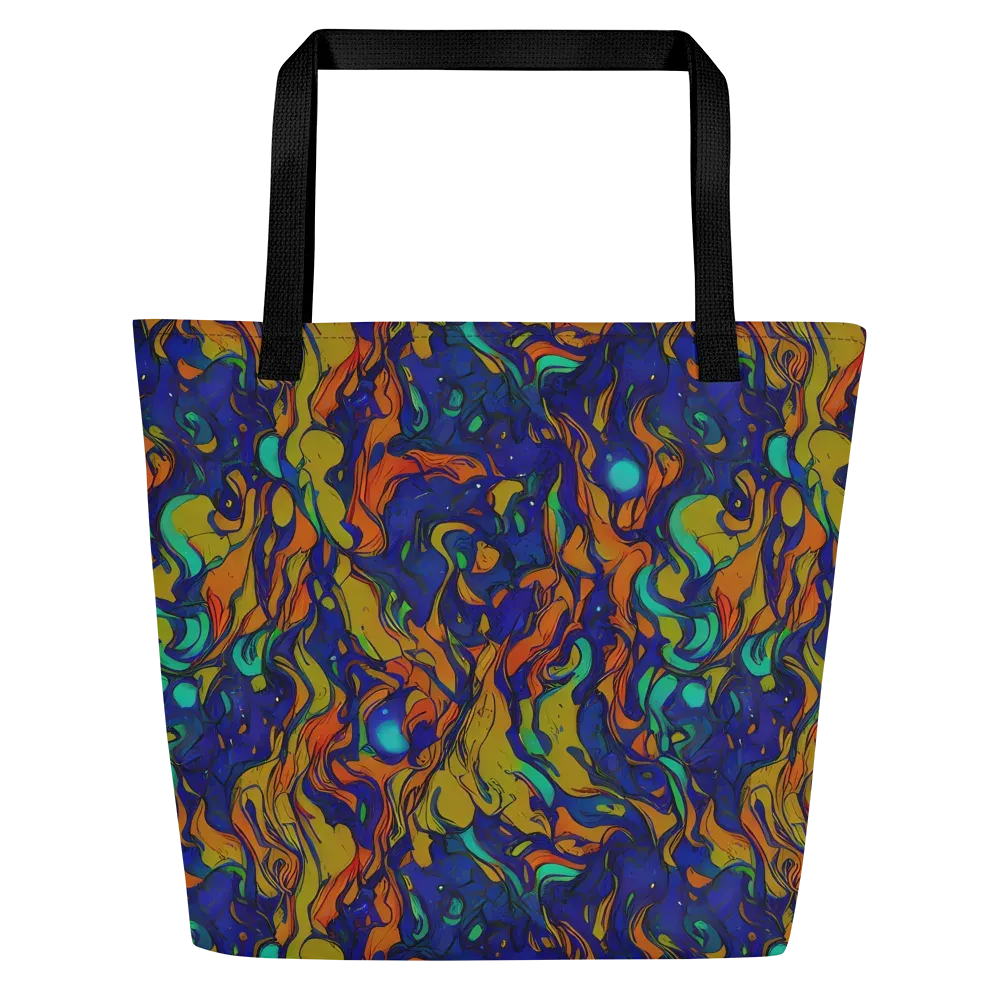 Tangerine Voltage on Large Tote Bag W/ Pocket — Front